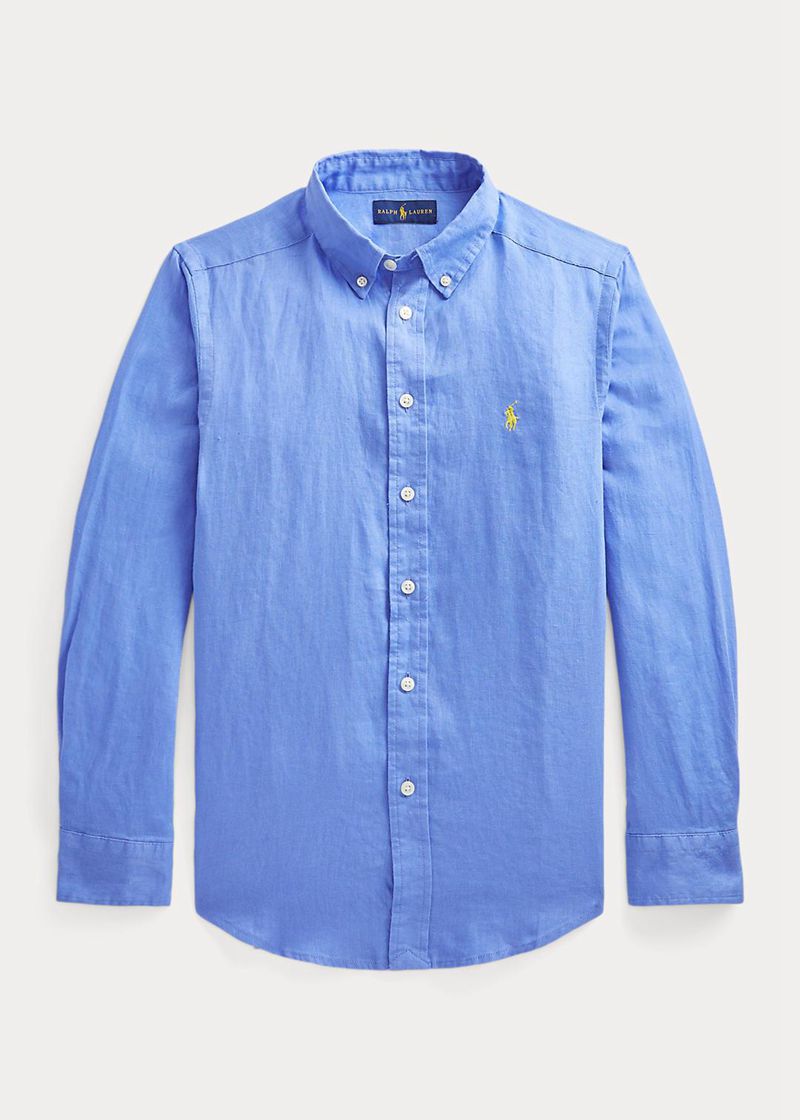 Koszula Ralph Lauren Chłopięce Niebieskie 6-14 Lata Linen 527893-EUS